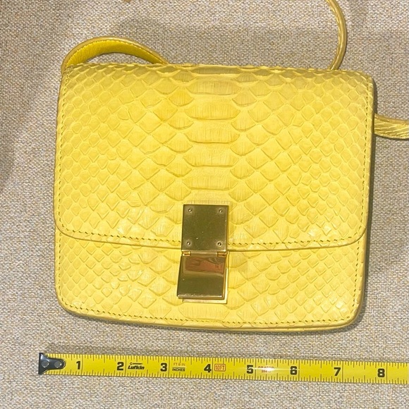 Celine Classic Box Bag Yellow Python Crossbody - Picture 14 of 16